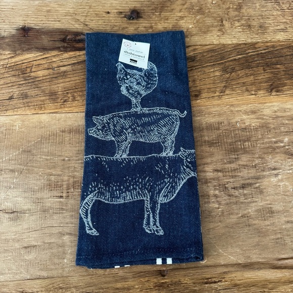 NEW Woven Jacquard Farm Animal Dishtowel ~ 🐖🐄🐓 - Picture 4 of 5